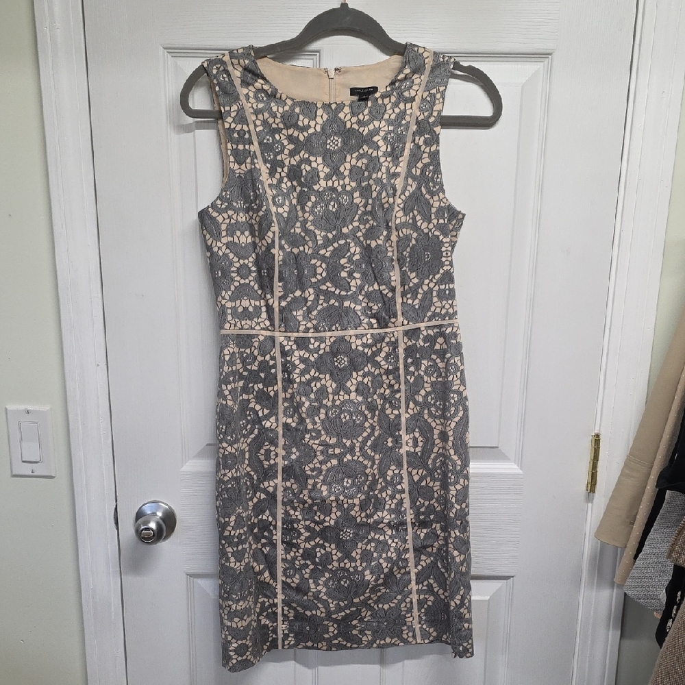 Gorgeoys Gray and Cream Lace Dress